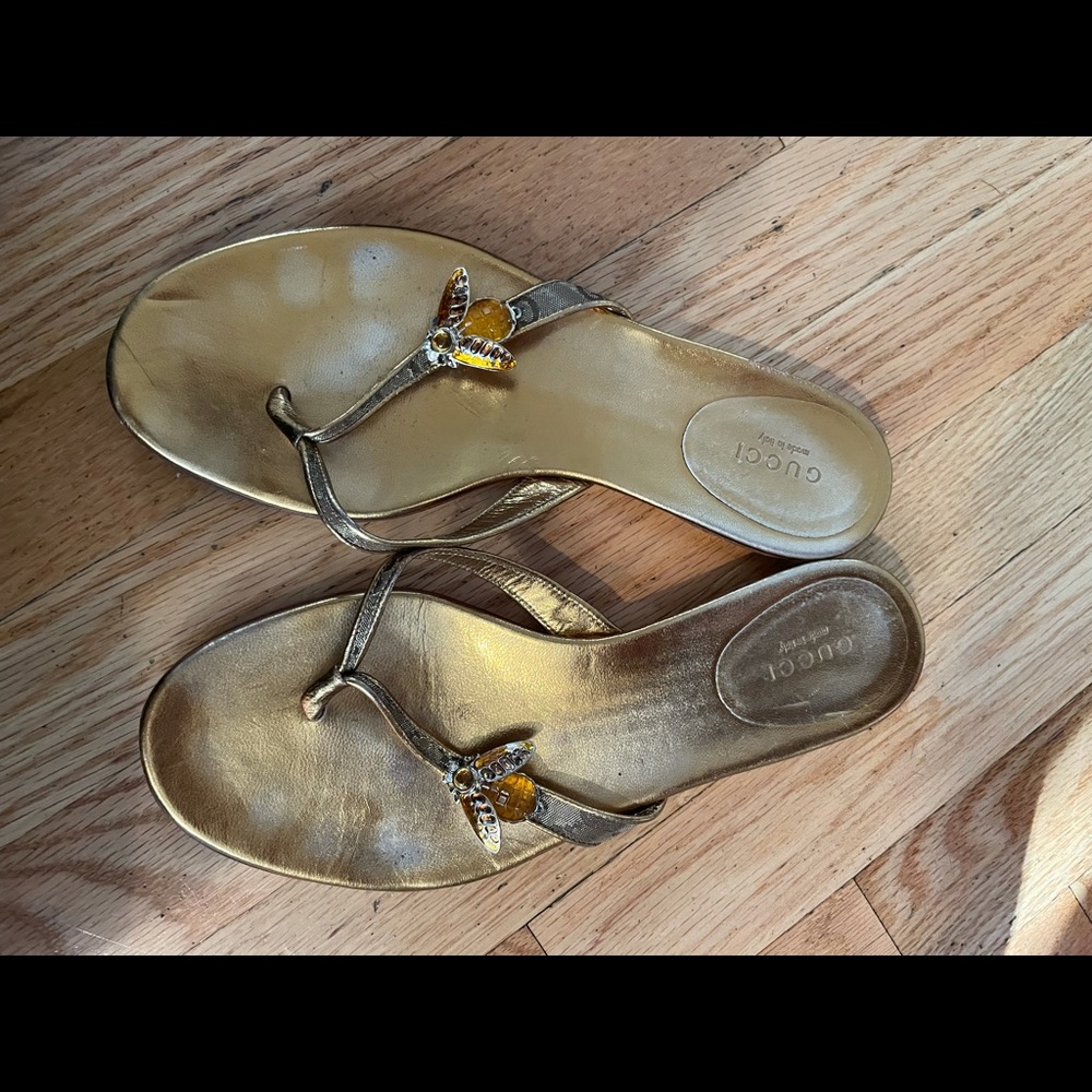 Gucci Bee Sandals.
